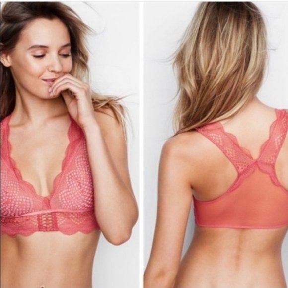 Victoria's Secret Other - Victoria Secret | Pink Lace Mesh Very Sexy Bralette | Size Large